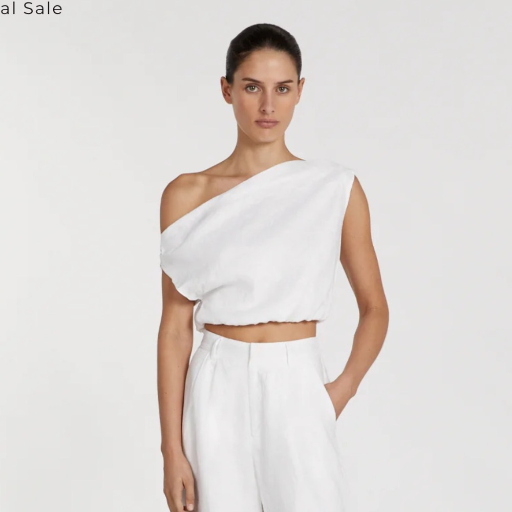 Dissh Cass Linen White Crop Top